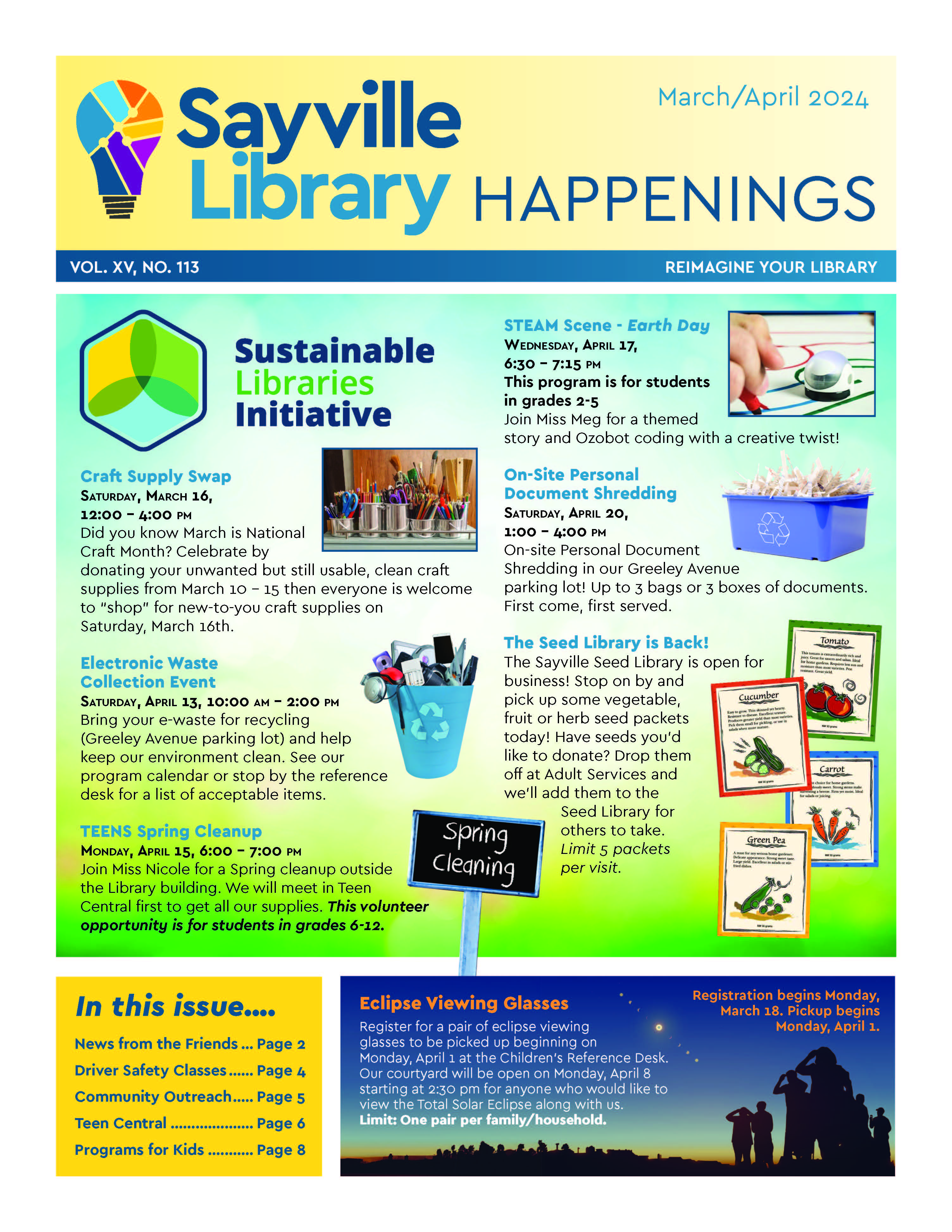 Newsletters Sayville Library